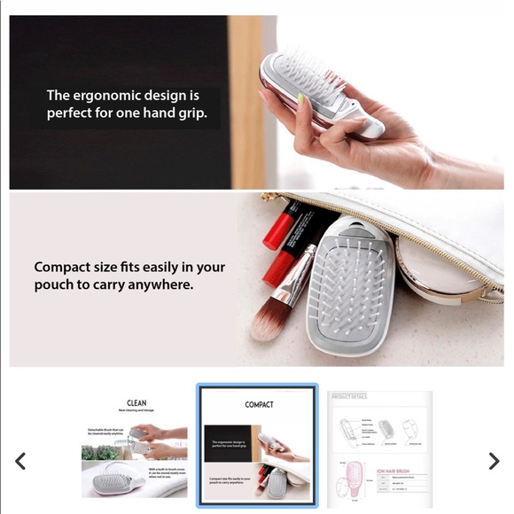 Korea Fashion Portable Compact Ionic Hair Brush - Picture 9 of 9
